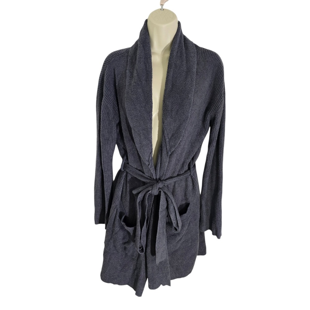Barefoot Dreams CozyChic Lite‎ Solid Robe Cardigan Charcoal Gray Size 1/S